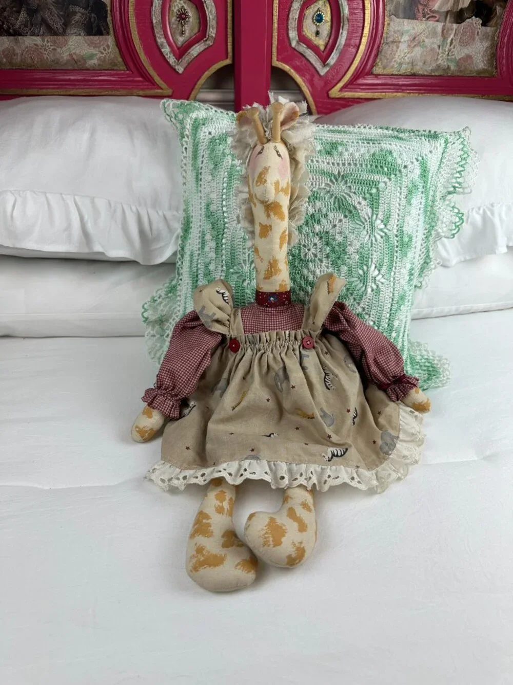 VTG Hand sewn Ginny Giraffe from Daisy Kingdom Stitch n Stuff Doll Kit ADORABLE